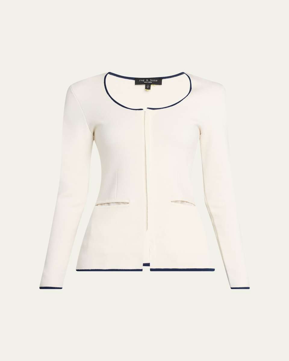 Ella Long-Sleeve Zip-Front Top